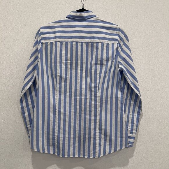 J. Crew Women’s Striped Blue Small Shirt Long Sleeve Button Up Preppy Academia - Picture 3 of 5